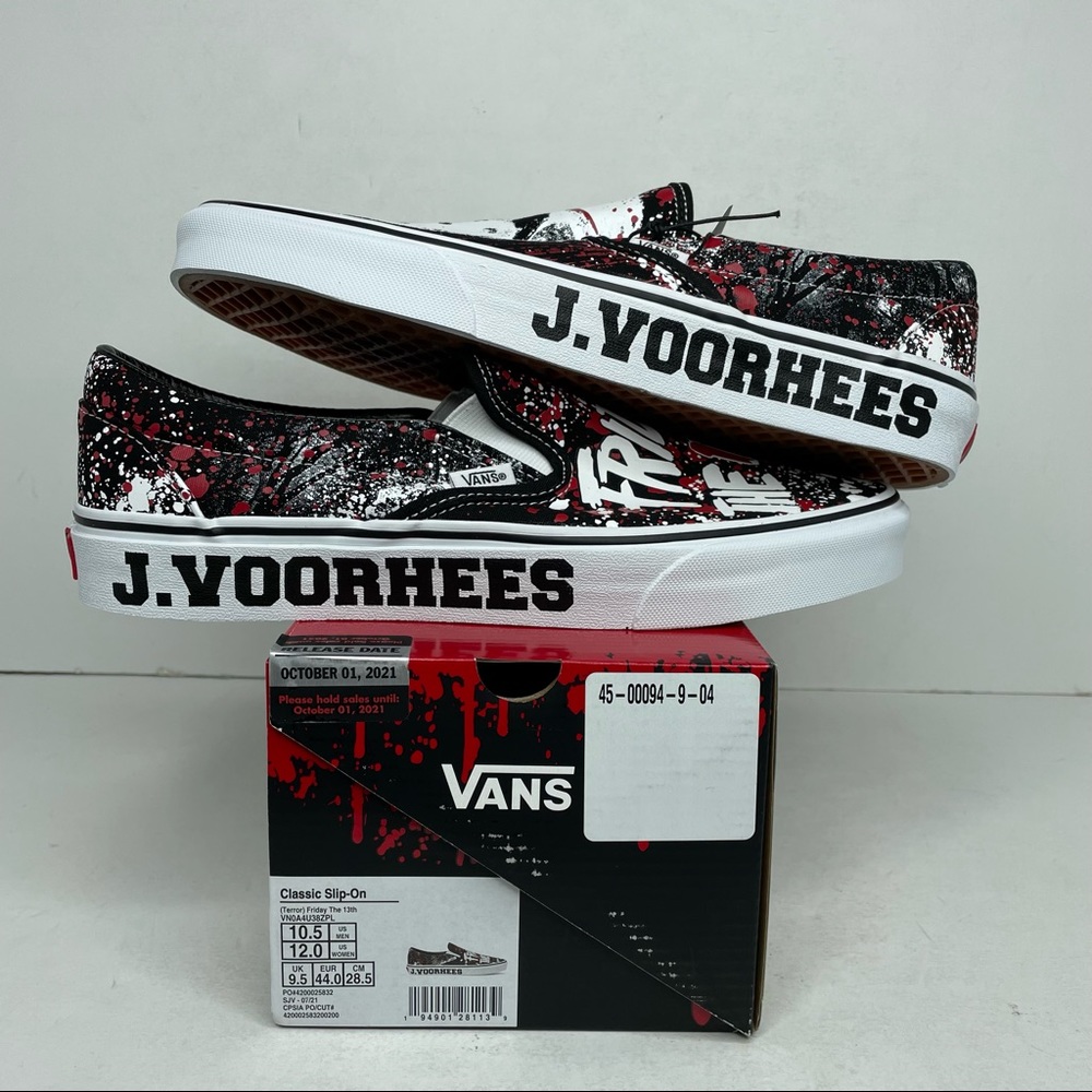Vans X House of Terror Slip-on “Friday the 13th/Jason Voorhees” NEW 2021 - Picture 1 of 4